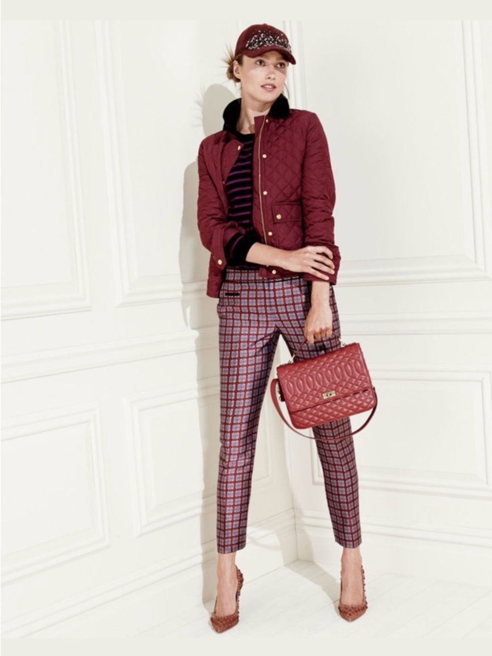 Super Rare! J.Crew Collection silk Moroccan windowpane tapered ankle pant Sz 2